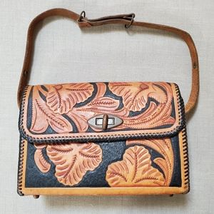 Vintage Hand Tooled Leather Bag